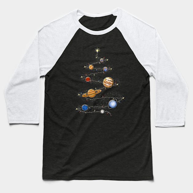 Cosmos Christmas Baseball T-Shirt by UmbertoVicente